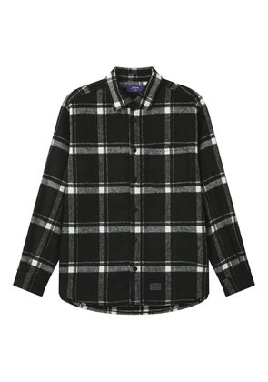 aftermaths check-pattern pocket shirt - Black