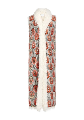Giambattista Valli ikat-jacquard sleeveless coat - Grey