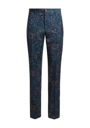 ETRO tailored floral-motif trousers - Blue