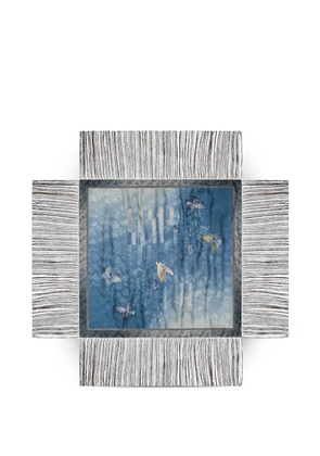 Pierre-Louis Mascia butterfly-print fringed-hem scarf - Blue