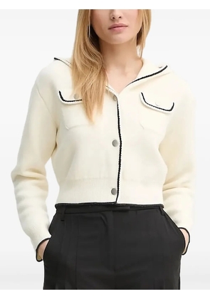 Theory piped-trim cardigan - Neutrals