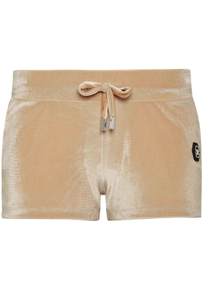 Philipp Plein rhinestone-embellished drawstring shorts - Neutrals