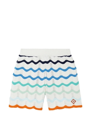 Casablanca Gradient Wave crochet shorts - White
