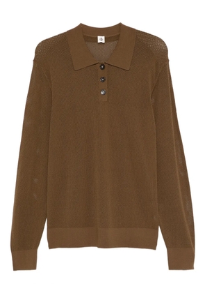 The Garment mesh polo top - Brown