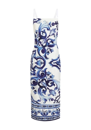 Dolce & Gabbana Majolica-print midi dress - Blue