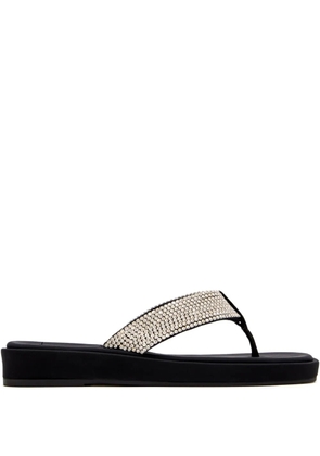 Schutz crystal-embellished platform sandals - Black