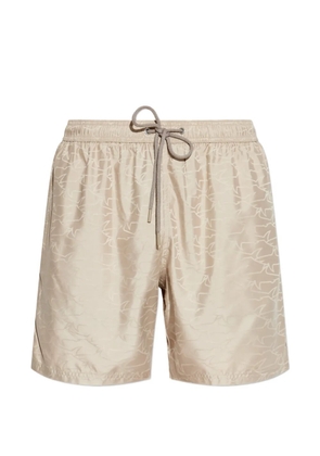Paul & Shark drawstring pattern swim shorts - Neutrals
