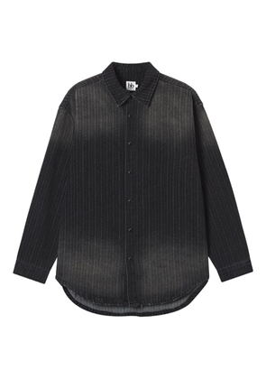 b+ab pinstripe cotton shirt - Black