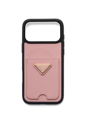 Prada card slots triangle phone case iPhone 17 Pro Max - Pink