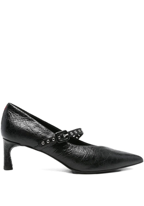 Halmanera 55mm studded pointed-toe pumps - Black