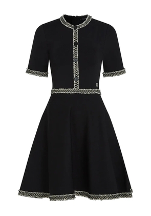 Karl Lagerfeld boucle-trim knit dress - Black