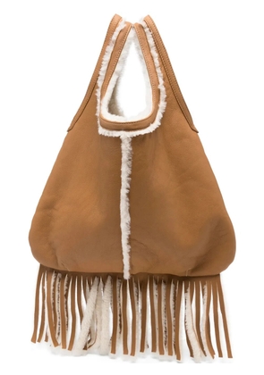 Liska Tasche fringe-details leather shoulder bag - Brown