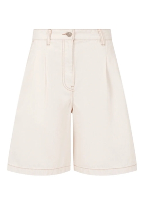 TOMBOY pleated denim shorts - White