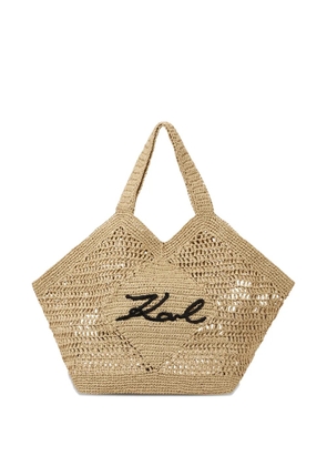 Karl Lagerfeld signature crochet bag - Neutrals