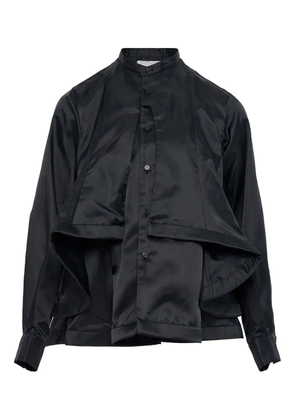 Noir Kei Ninomiya ruffled-layer twill shirt - Black