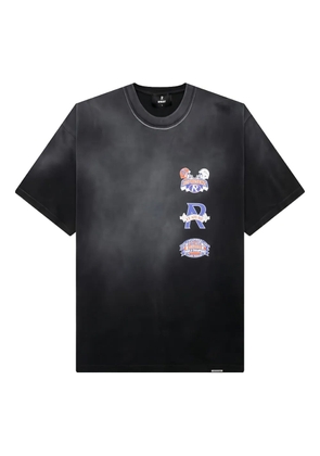 Represent x Feature multi-logo stained T-shirt - Black