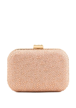 Gemy Maalouf crystal-embellished crepe clutch bag - Pink