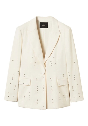 TWINSET crystal-embellished single-breasted blazer - White