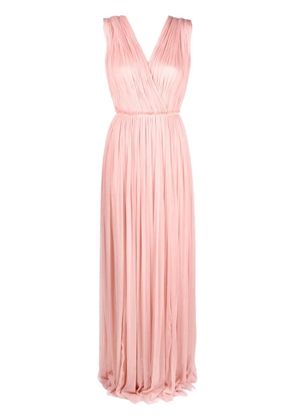 PNK pleated floor-length silk dress - Pink