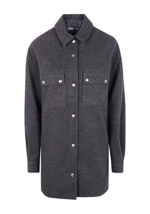 DRHOPE button-fastening check-print jacket - Grey