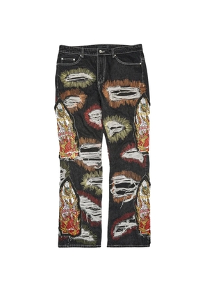 Who Decides War All Over distressed jeans - Black