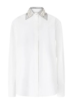 Genny crystal embellished-collar shirt - White