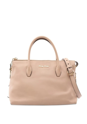 Miu Miu Pre-Owned 2010s Madras leather handbag - Neutrals