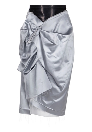 Maison Margiela deconstructed satin pencil skirt - Blue