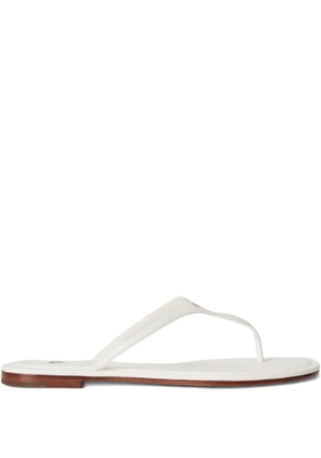 Polo Ralph Lauren logo-detail leather sandals - White