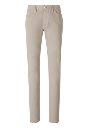 Brioni logo-patch straight-leg jeans - Neutrals