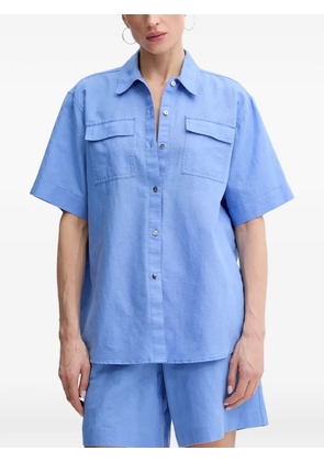 Karl Lagerfeld flap-pocket short-sleeved shirt - Blue
