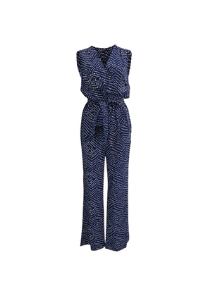 DVF Diane von Furstenberg Eva dotted belted jumpsuit - Blue