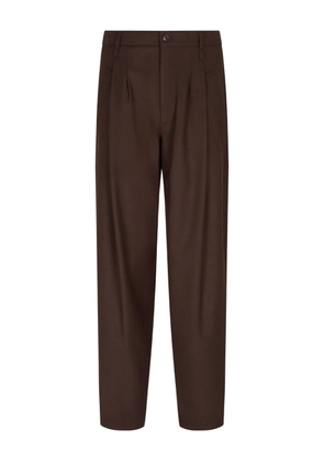 Giorgio Armani pleated-front wool trousers - Brown