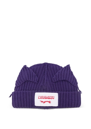 Charles Jeffrey Loverboy ears beanie hat - Purple