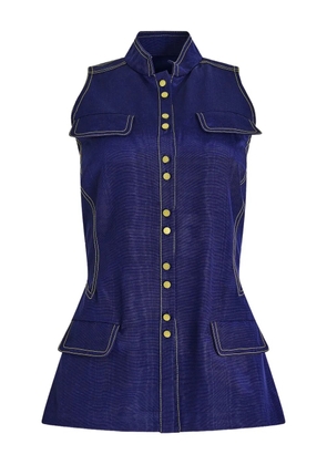 Rosie Assoulin ridged buttoned vest - Blue