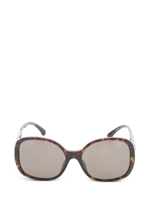 CHANEL Pre-Owned 1986-1988 chain logo sunglasses - Brown