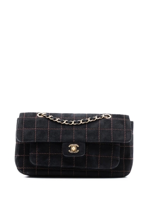 CHANEL Pre-Owned 2002-2003 CC Choco Bar Suede Stitched Chain Flap shoulder bag - Black