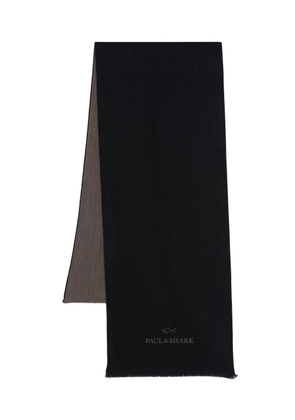 Paul & Shark two-tone wool scarf - Black