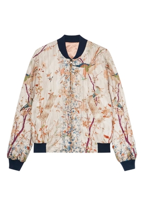 Pierre-Louis Mascia floral-print bomber jacket - Neutrals