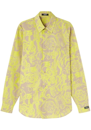 Versace Barocco-print cotton shirt - Yellow