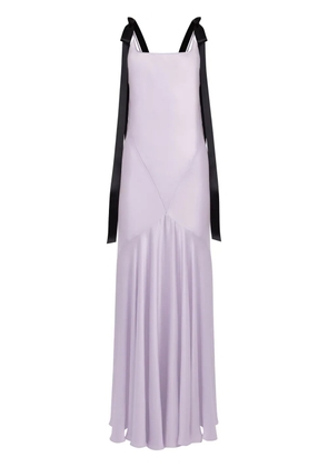 Nina Ricci bow satin maxi dress - Purple