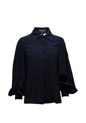 CHANEL Pre-Owned pleated buttoned blouse - Blue