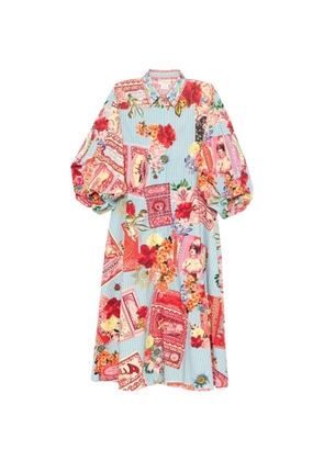 Camilla Paper & Curious Capers midi dress - Blue