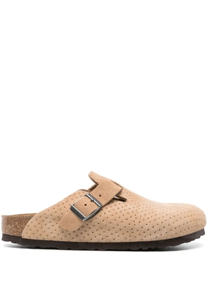Birkenstock Boston BS perforated suede mules - Neutrals