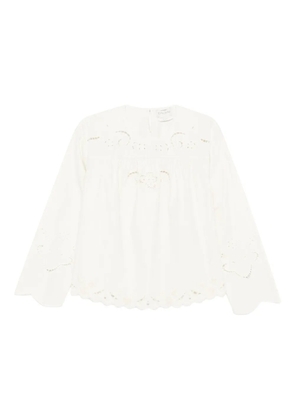 Forte Forte embroidered scalloped-hem blouse - White