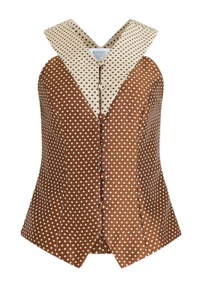 Rosie Assoulin polka-dot V-neck vest - Brown