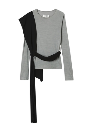 MM6 Maison Margiela draped-panel long-sleeved top - Grey