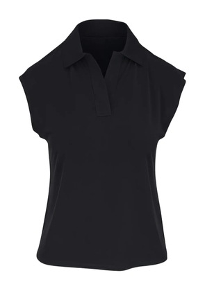 Vince cap-sleeve polo top - Black