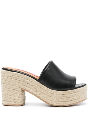 MOSCHINO JEANS 95mm leather espadrilles - Black