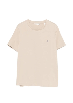 Gant logo-embroidered T-shirt - Neutrals